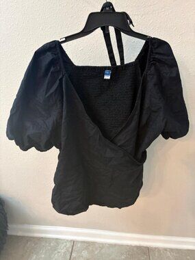 Black Wrap Blouse